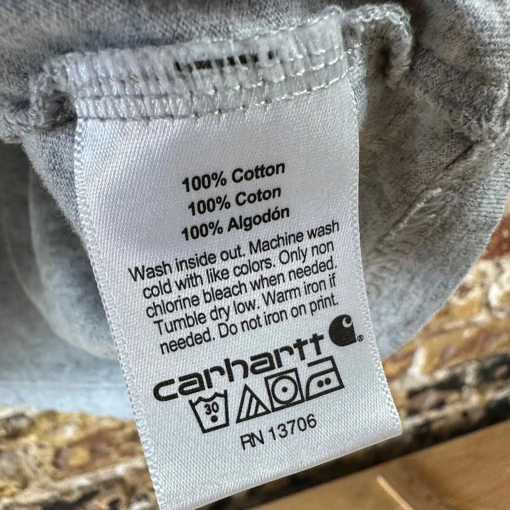 Carhartt Boys Youth Long Sleeve Gray Deer Bear T Shirt Graphic Medium 10-12